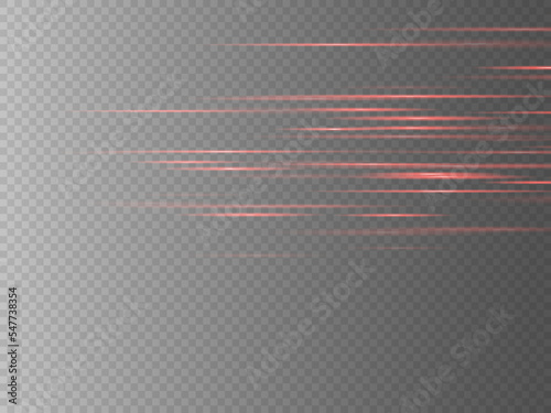 Abstract red laser beams. Isolated on transparent background. Vector illustration, eps 10