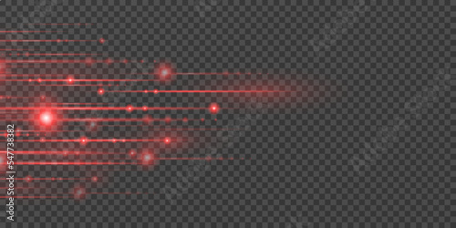 Abstract red laser beams. Isolated on transparent background. Vector illustration, eps 10