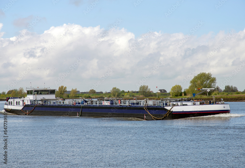A dutch ship on the river the Lek