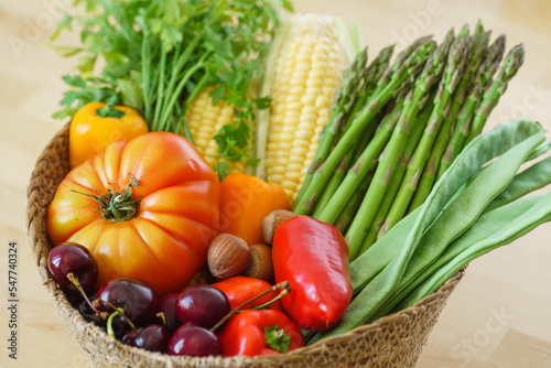 fresh vegetables in the basket