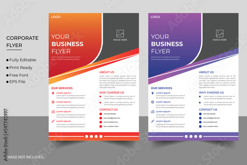 Corporate business flyer and company vector template design © Partho5059