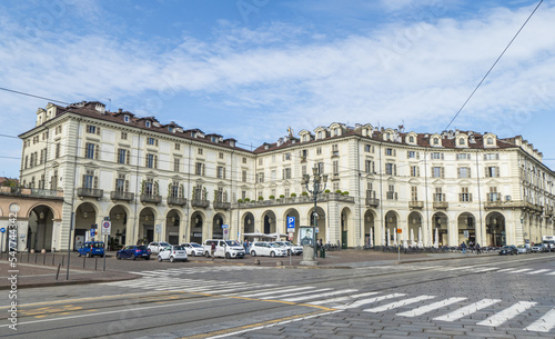 WIde angle view of Vittorio Veneto Square in Turin