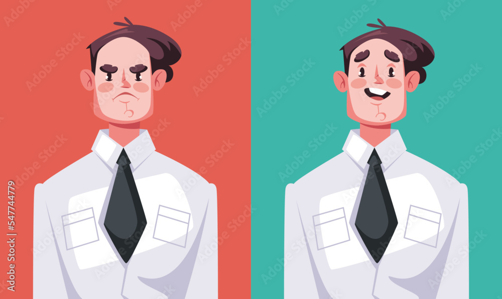 Happy and angry business people office workers characters concept. Vector graphic design illustration element Happy and angry business people office workers characters concept. Vector graphic design illustration element
