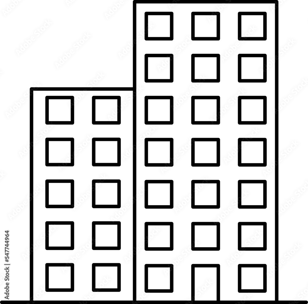 Buildings line vector icon. Bank, library, school, courthouse, hospital, university. Architecture concept. Can be used for topics like office, city, real estate and other.