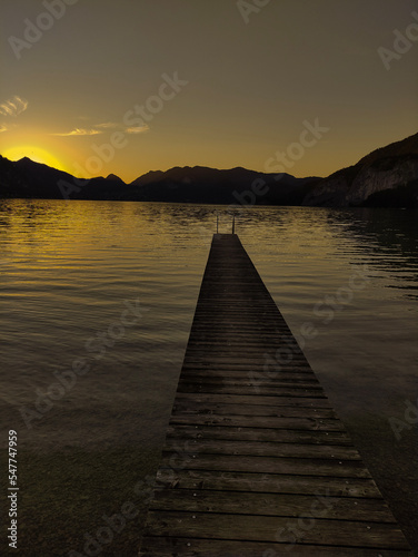 sunset on the lake, pier on the beach, mole, mole in the lake, pure water, lake water, lake blue, lake with mountains, nature, romanticolmost night, sunset