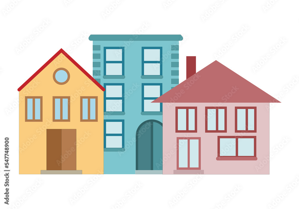 Casas y bloques de pisos de una ciudad. Casas y bloques de pisos de una ciudad.