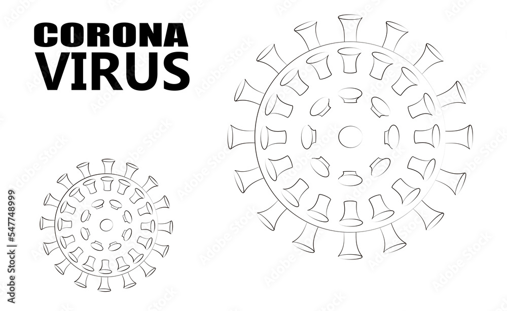 Icono de coronavirus en fondo transparente. 