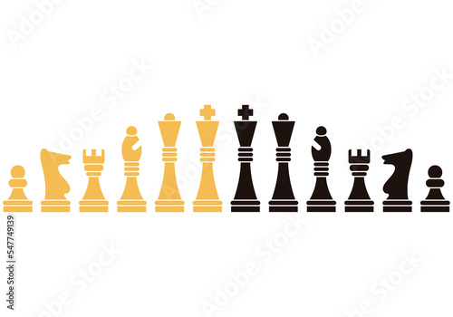 Figuras de ajedrez blancas y negras. photo