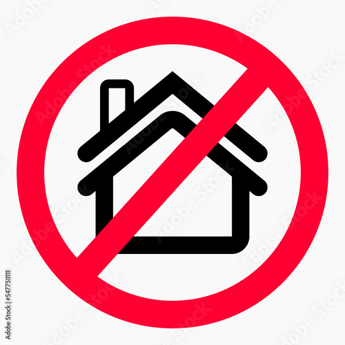 Not at home. No home icon. Vector icon.