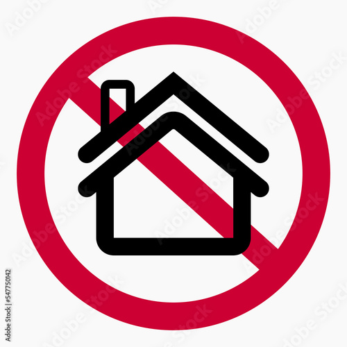 Not at home. No home icon. Vector icon.