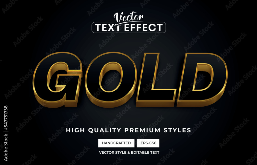 3D Gold style editable text effect, Black Gold text 3D Gold style editable text effect, Black Gold text
