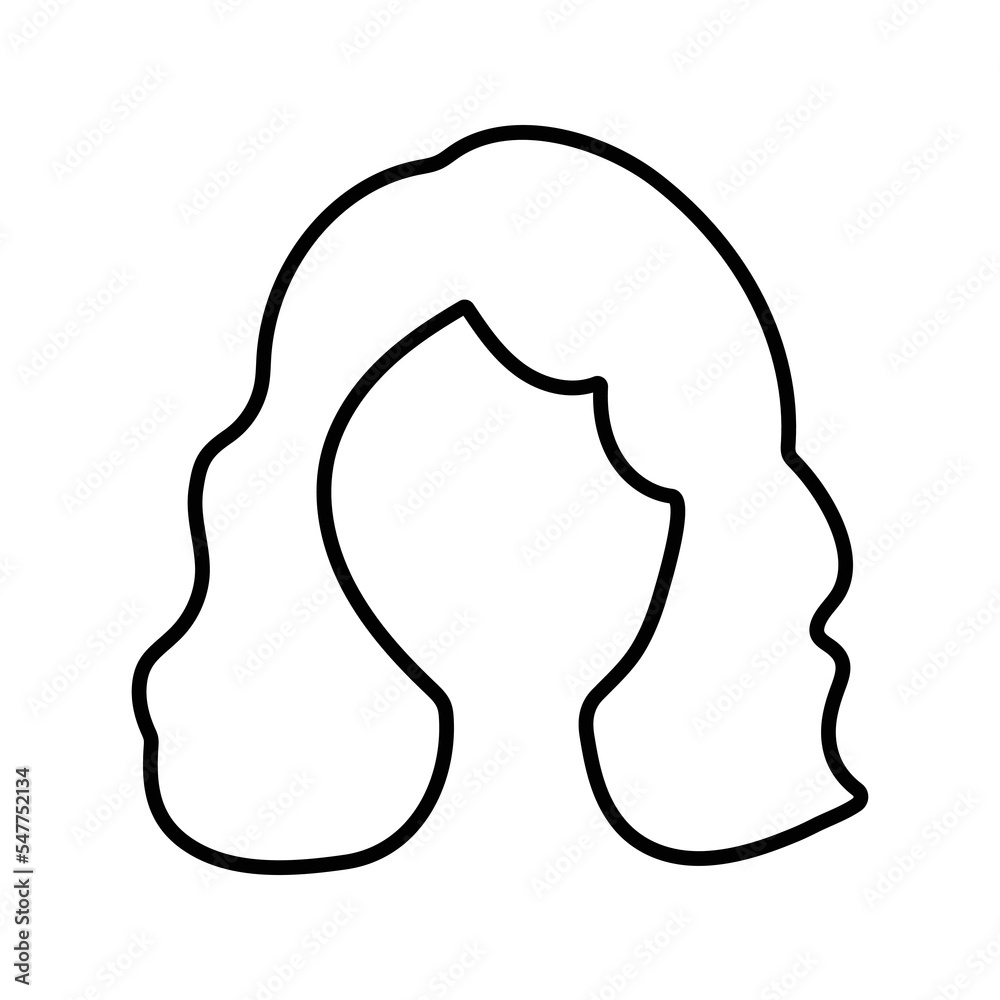 Obraz premium Female, girl, head icon. Black vector illustration.