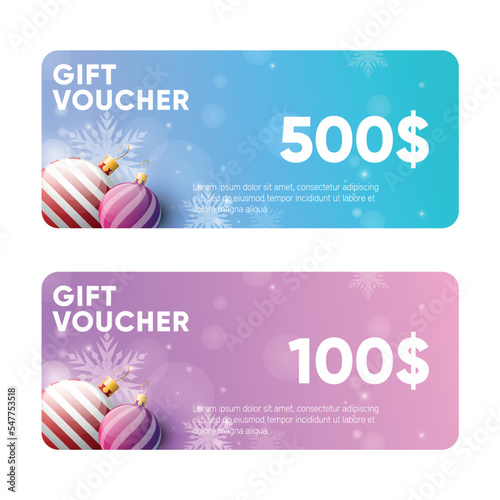 Christmas and New Year Gift Voucher, 100$ and 500$ discount Coupon