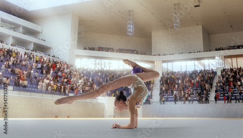 Rhythmic gymnast in professional arena