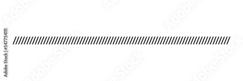 Slash line. Border with diagonal lines. Angle of tilt stripes. Black pattern of footer isolated vector on white background. photo