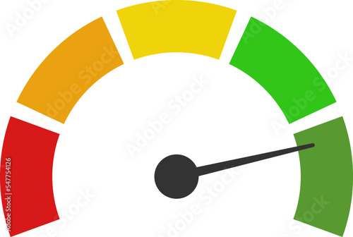 Dashboard colorful speedometer icons set. Tachometer icon isolated. Performance indicator sign. Car speed. Fast internet speed sign. Speedometer icon. 3D meter with green  yellow  red indicators.