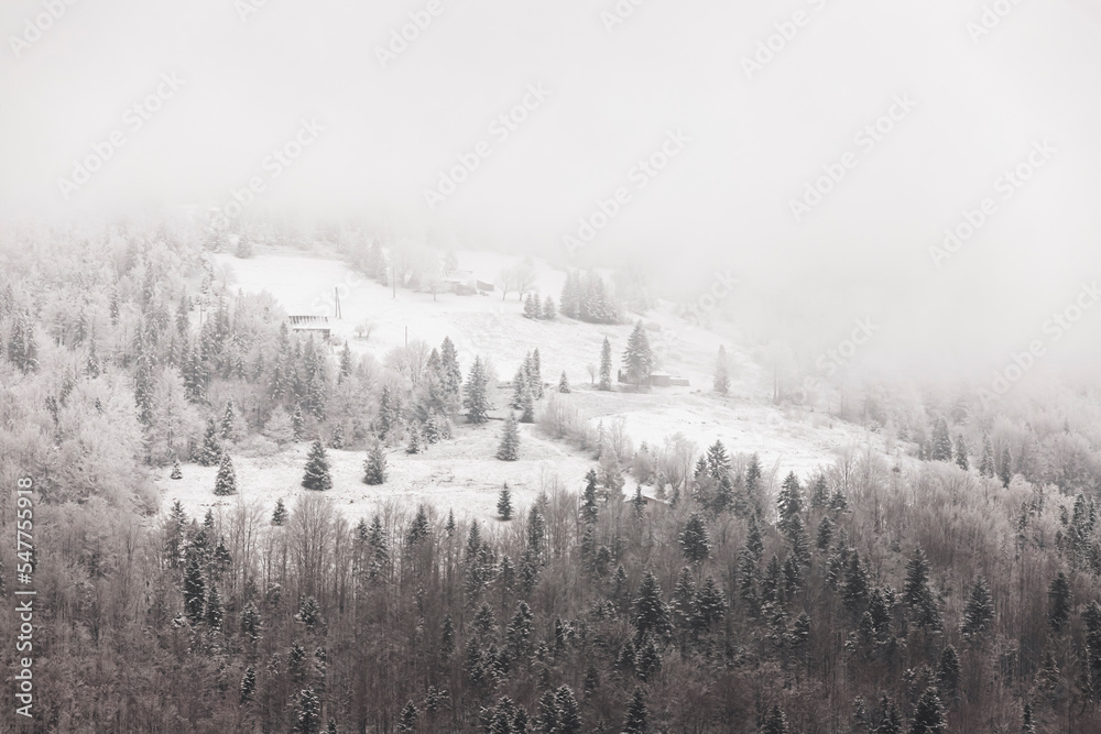 Zimowa sceneria w górach - obrazy, fototapety, plakaty 