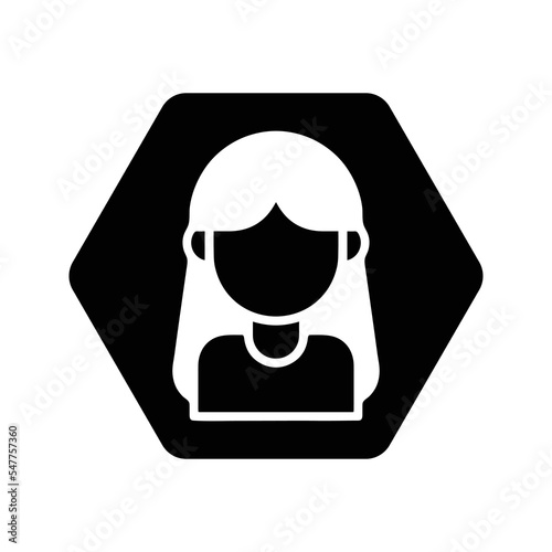 Woman long hair icon for beauty salon