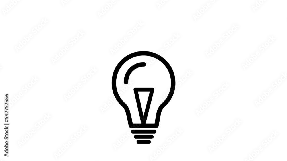 idea icon, light bubl outline, web symbol lines, micro animation, cartoon, illustration, black and white, alpha channel idea icon, light bubl outline, web symbol lines, micro animation, cartoon, illustration, black and white, alpha channel