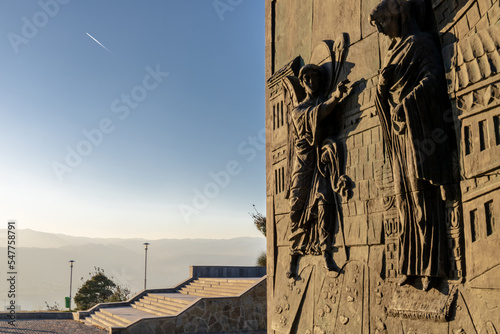 bas-relief with biblical scenes on the monument of the Chronicle of Georgia in Tbilisi