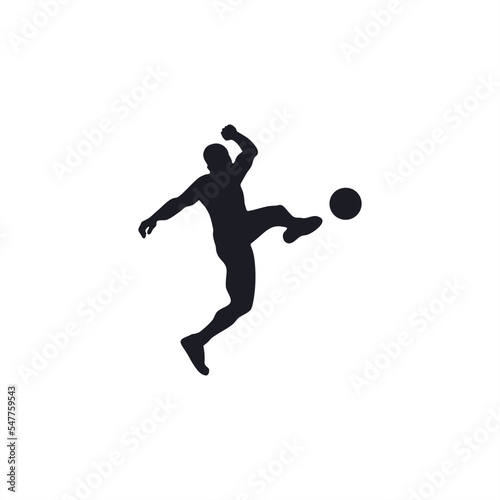  Silhouettes of soccer players passing the ball in the air