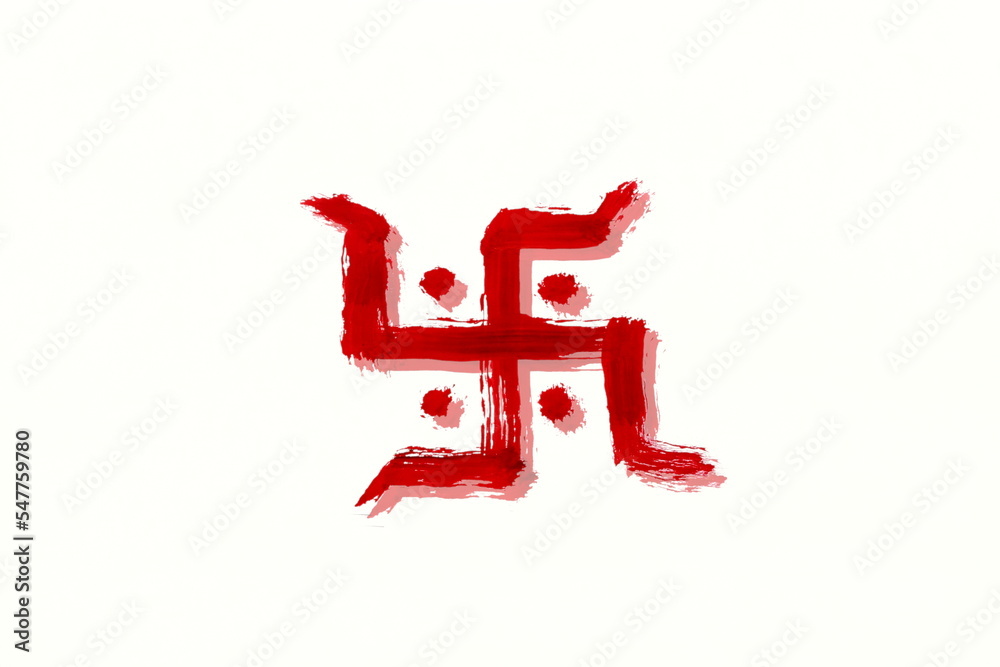 indian hindu religious spiritual symbol swastik or swastica use for