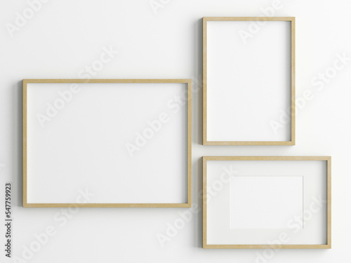 Gallery wall mockup, frames on the wall, minimalist frame mockup, Poster Mockup, Photo frame mockup, 3d render