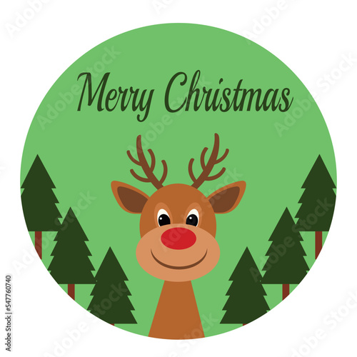 Christmas cute Reindeer vector art