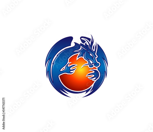 Dragon Esport logo. Mascot design. Vector logo design template