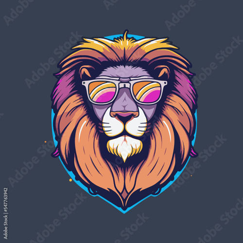 Lions Head mascot logo design illustration for sport or e-sport