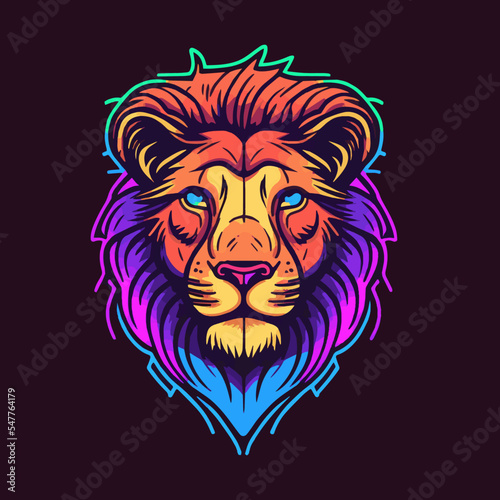 Fototapeta Naklejka Na Ścianę i Meble -  Lions Head mascot logo design illustration for sport or e-sport