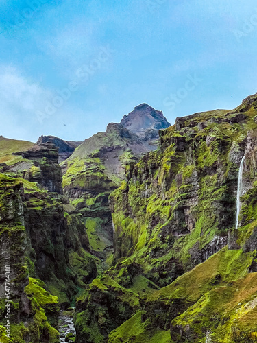 Fototapet Green canyon in Iceland