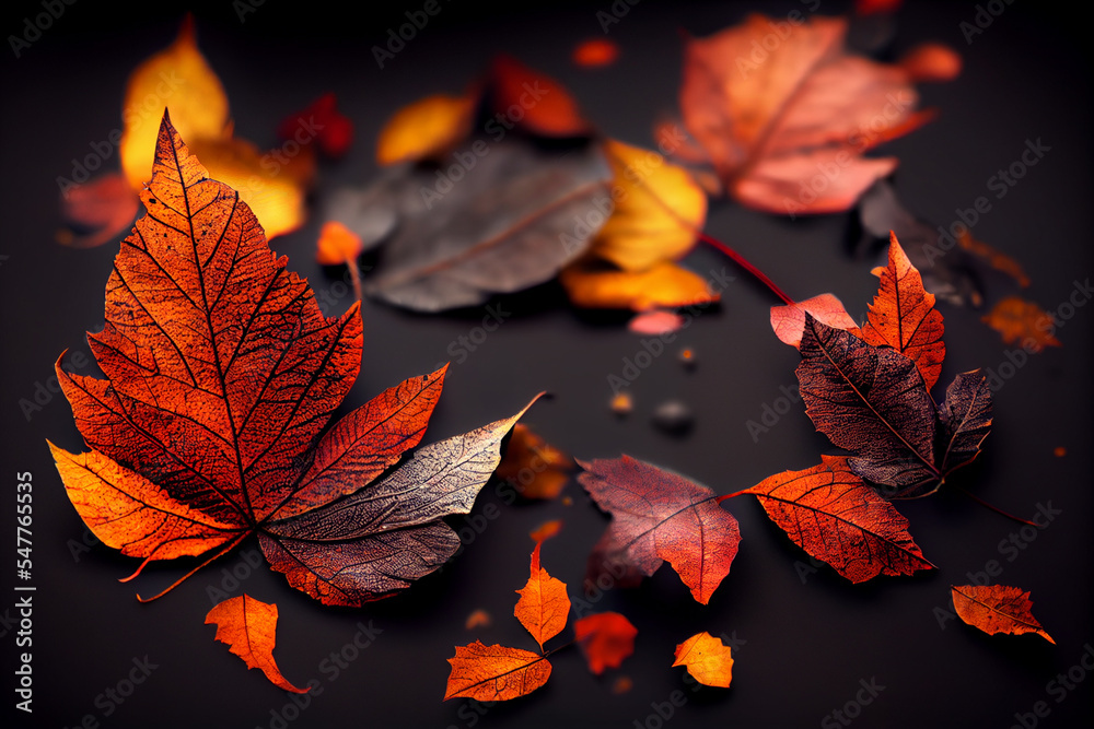 Background image of autumn falling leaves. Fabulously beautiful autumn. 