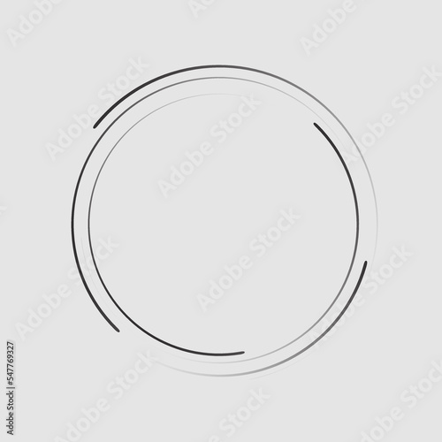 Speed lines in circle form, halftone effect, spiral round logo, design element, concentric circle elements backgrounds, abstract geometric shape, striped border frame - for stock