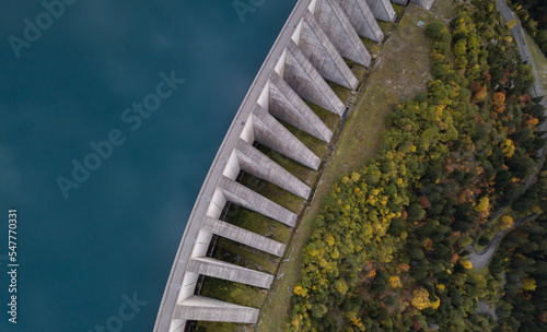 water dam from above, environment friendly electricity generation