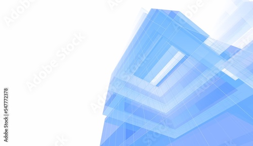 Abstract architectural drawing 3d illustration