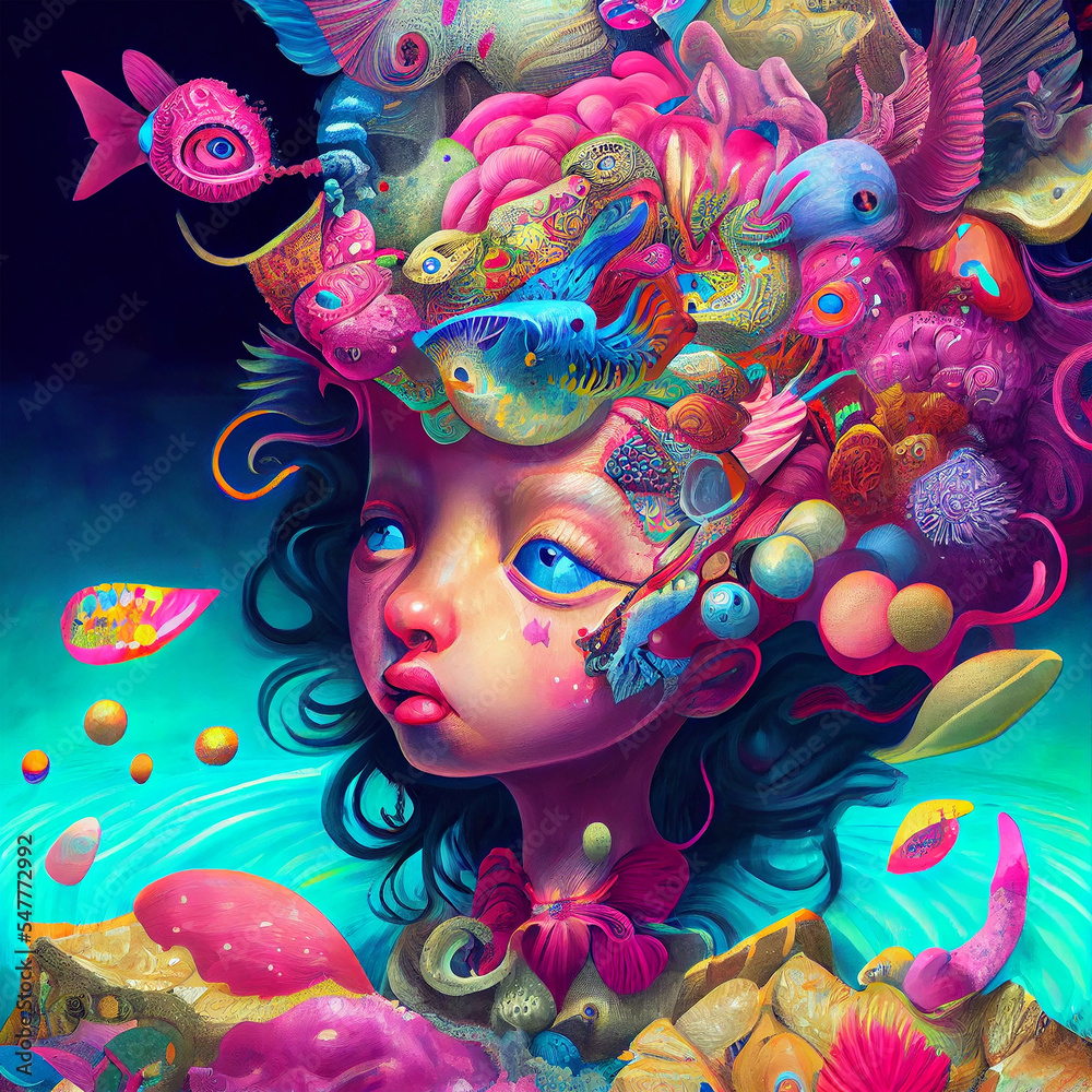 Psychedelic Fish Lady