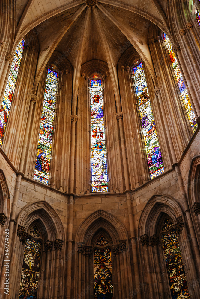 Monastery of Batalha, dome and stained glass windows.