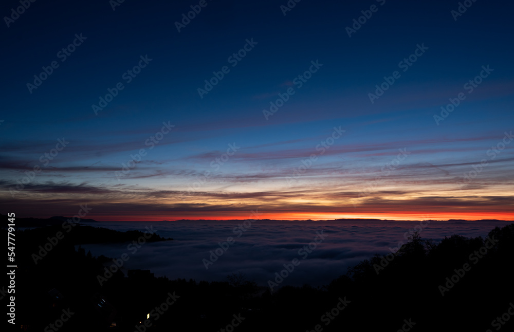 sunset in the mountains