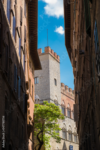 Buildings around the streets of Siena  Italy.
