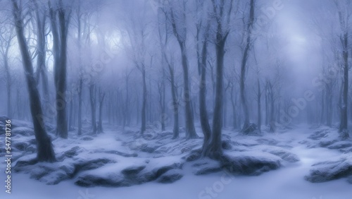 A fairy-tale winter forest