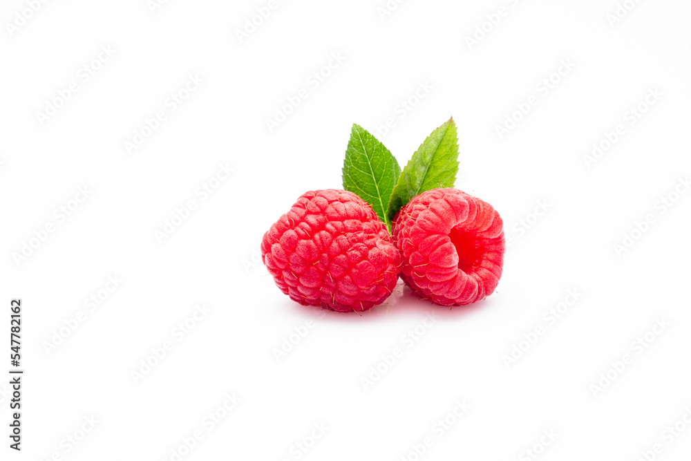 Ripe raspberry on the white background Ripe raspberry on the white background