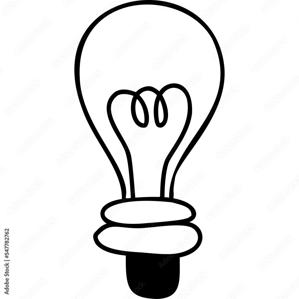 glass light bulb. doodle glass light bulb. doodle