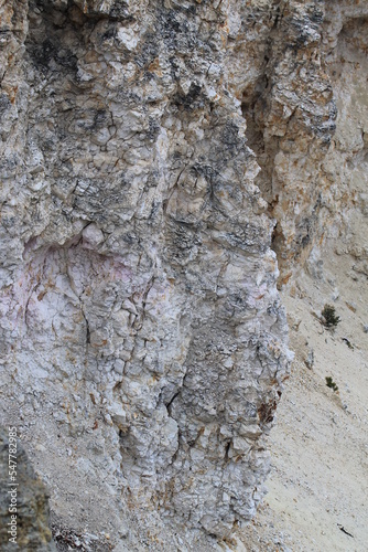 pink ore in the wall on canyon