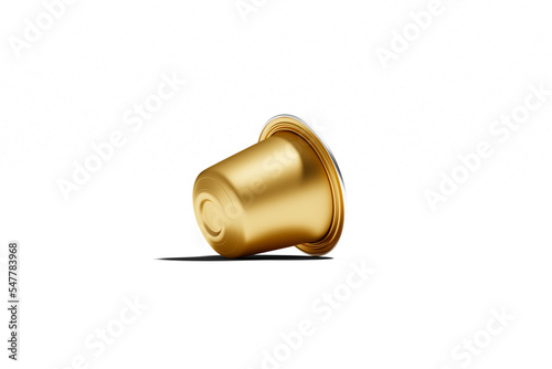 Transparent coffee capsule for background. 3D Render