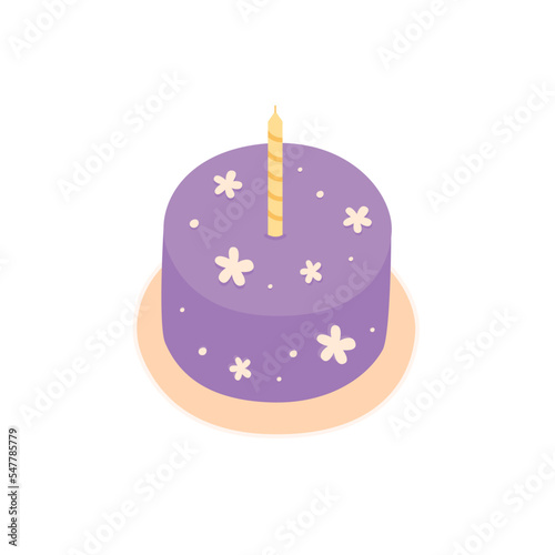 Birthday bento mini cake with celebration candle