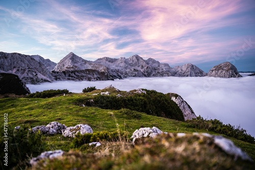 Beautiful view of Kamnik and Savinja Alps in Slovenia photo