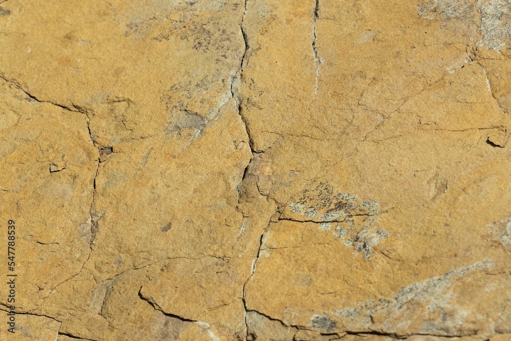 Yellow Rocky rock with cracks. Interesting background or texture Yellow Rocky rock with cracks. Interesting background or texture