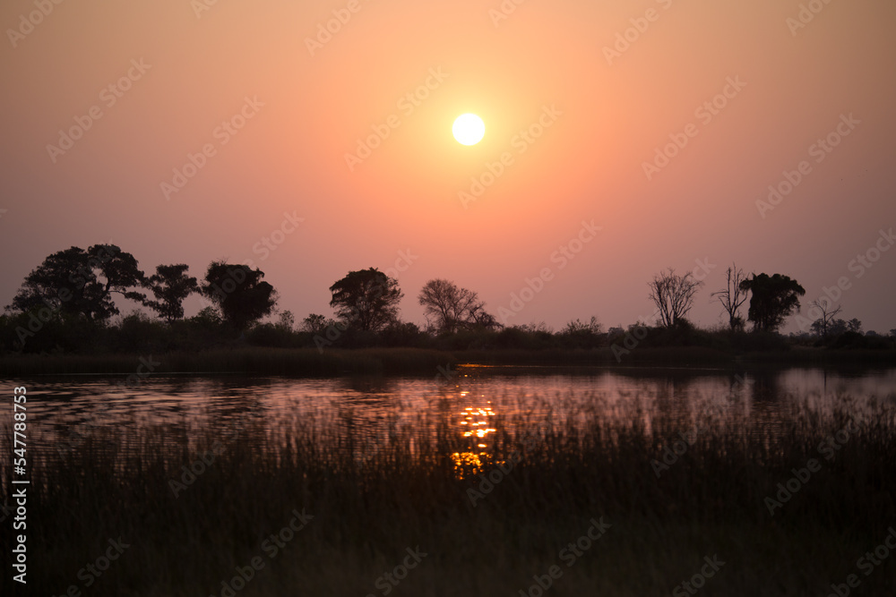 Sonnenuntergang Okavango