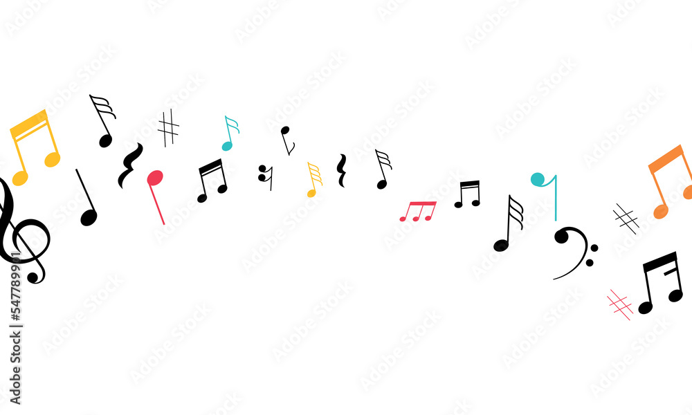 Simple Music Notes Background Illustration, royalty music notes vector - obrazy, fototapety, plakaty 